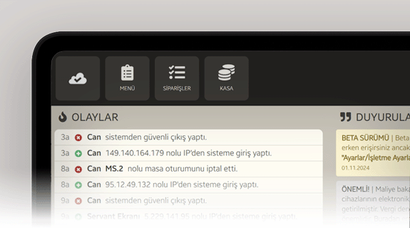 Bulut Adisyon Arayüz